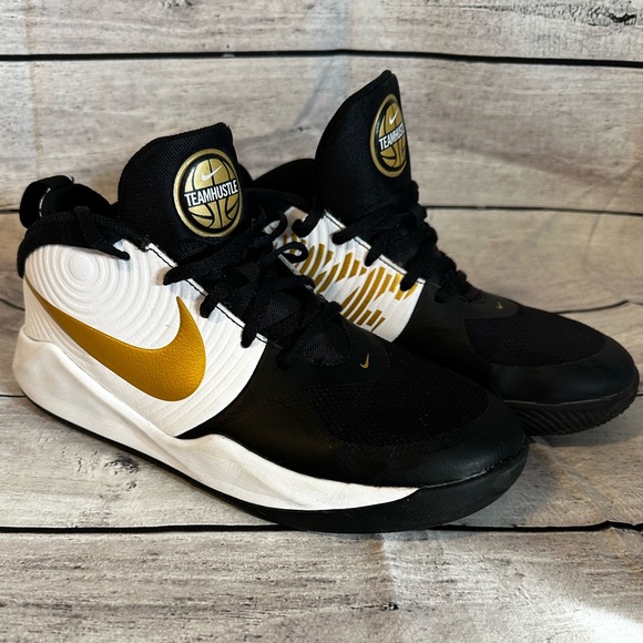 Nike Shoes Nike Hustle Team D9 Black White Gold Basketball Shoes Poshmark